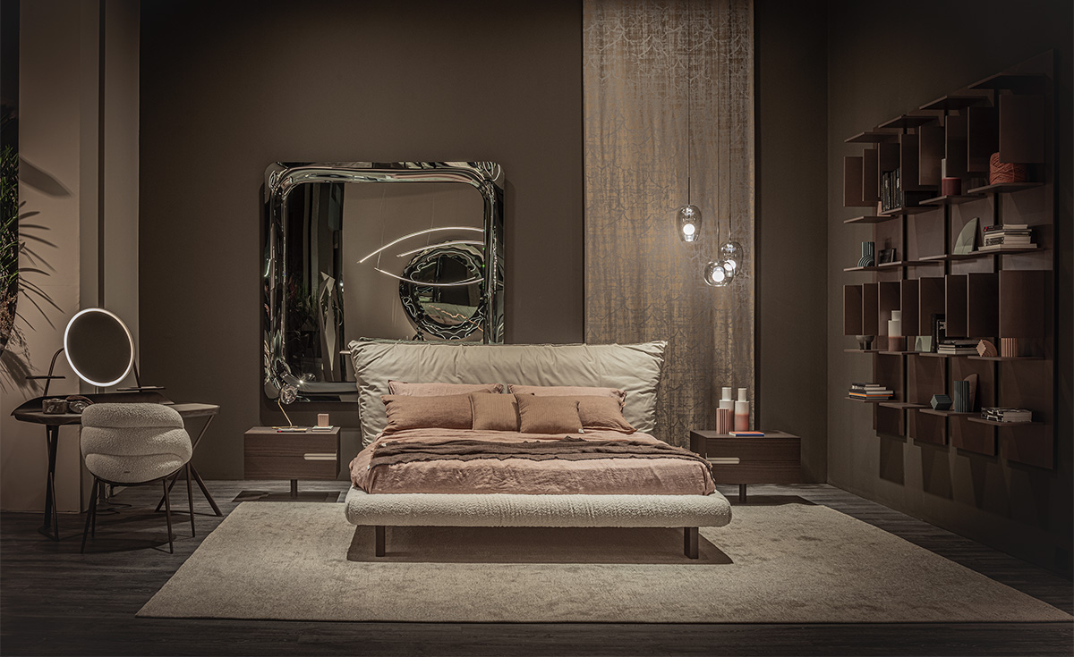 “PASCAL by Cattelan Italia – modern Italian nightstand with asymmetrical drawer design and minimalist wood structure”