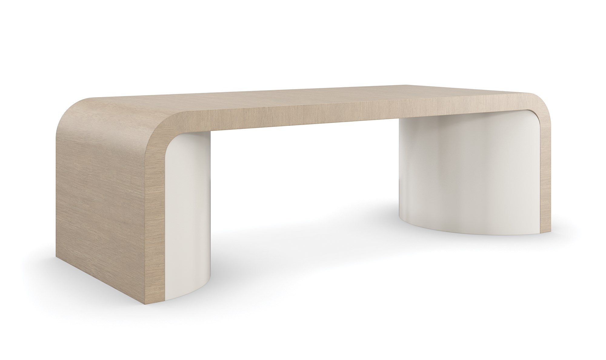 Movement Cocktail Table by Caracole featuring a sculptural base and smooth top.