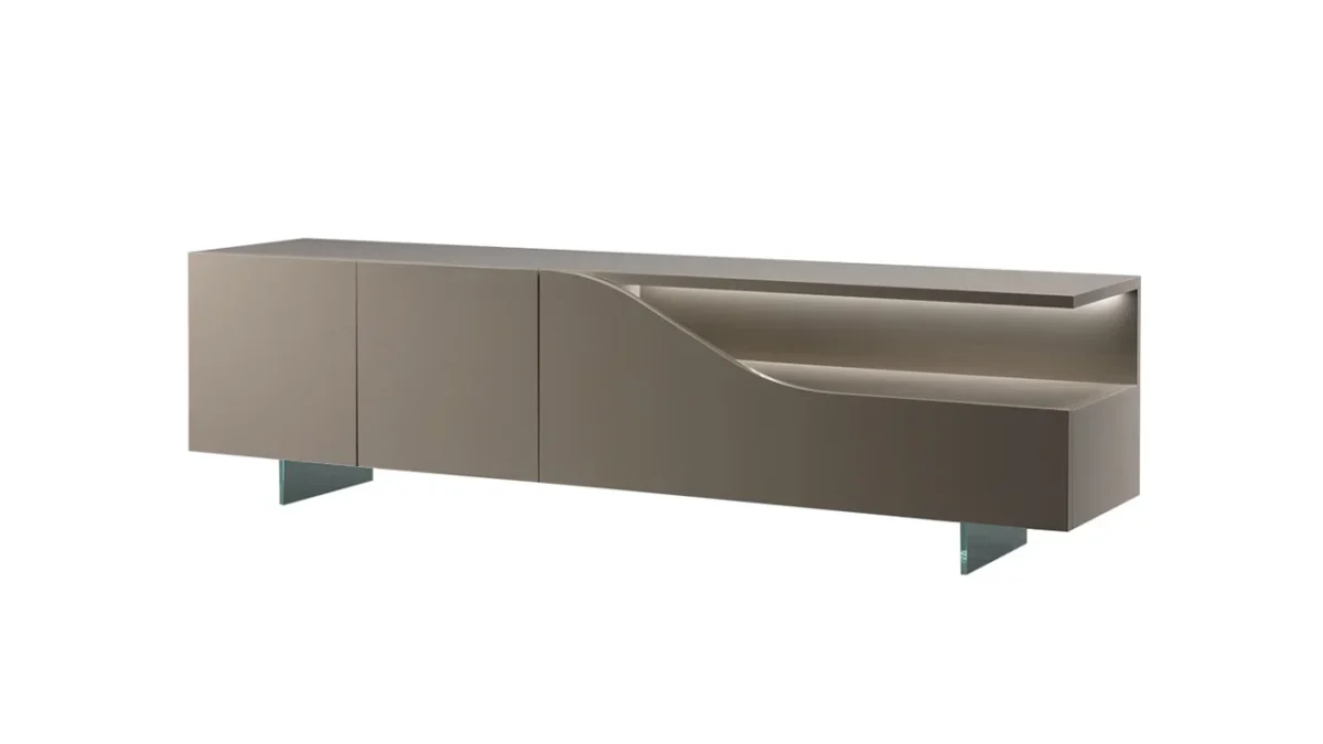 Segno Buffet by Reflex showcased in Troy Michigan showroom, modern Italian luxury sideboard design.