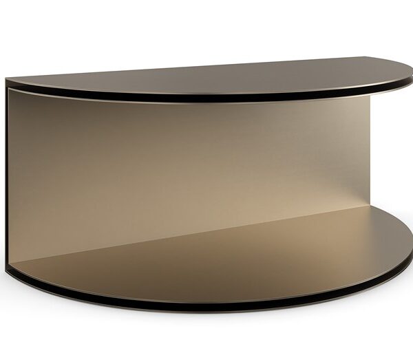 All Together by Caracole — a modern rectangular cocktail table with layered wood and metal design.