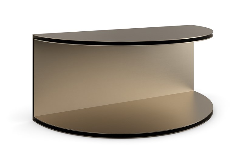 All Together by Caracole — a modern rectangular cocktail table with layered wood and metal design.