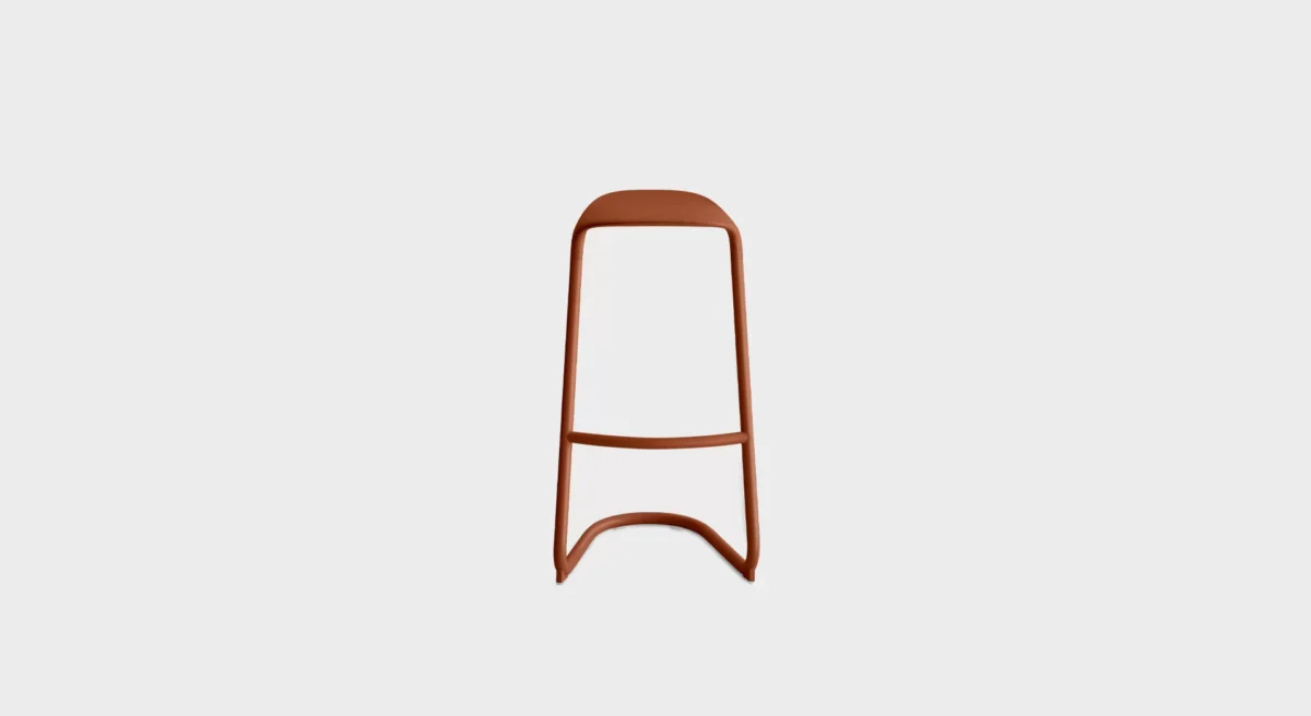 “Close-up of the polyurethane seat on the Lapalma Cross S452 stool, showcasing its soft texture and rigid internal structure.”