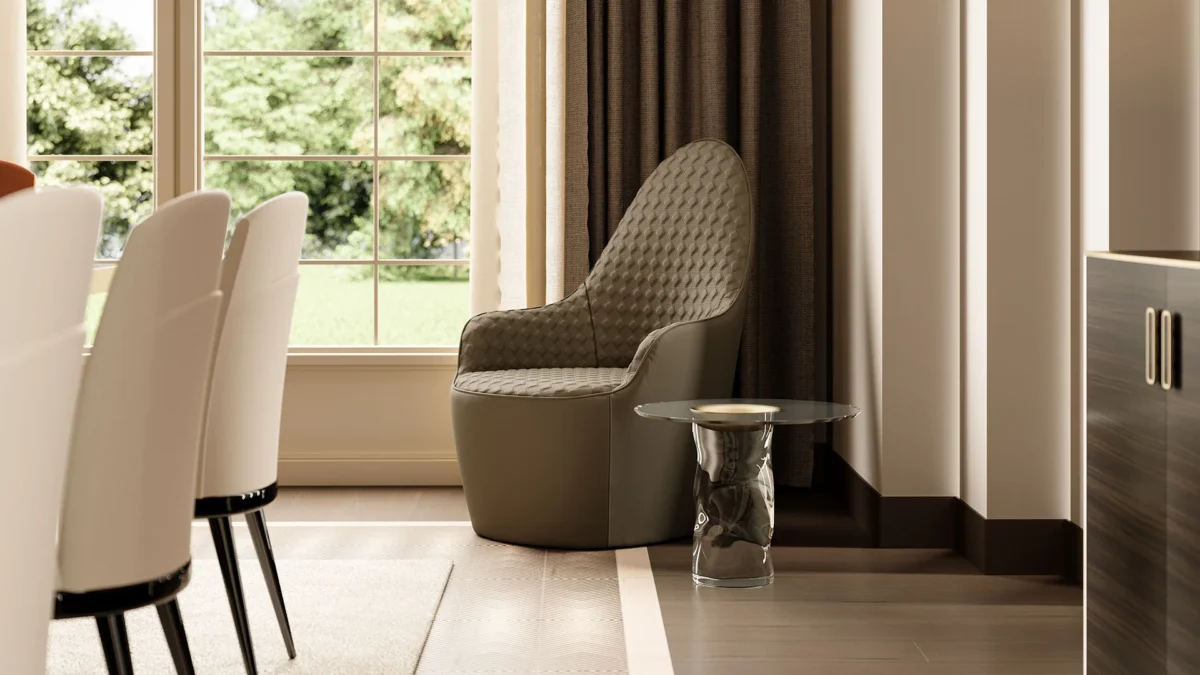 Swan Poltrona by Reflex featured in Troy Michigan showroom, modern Italian luxury seating design.