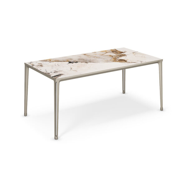 “Top view of BOULEVARD Keramik by Cattelan Italia – elegant ceramic tabletop with marbled finish and minimalist profile”