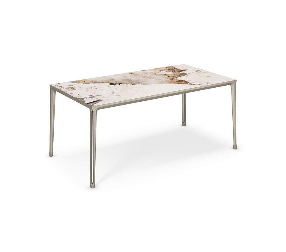 “Top view of BOULEVARD Keramik by Cattelan Italia – elegant ceramic tabletop with marbled finish and minimalist profile”