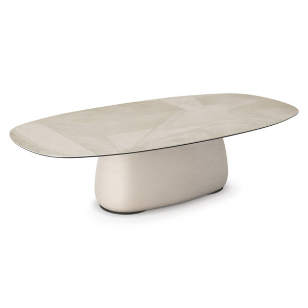 “BOTERO Keramik by Cattelan Italia – Italian designer coffee table with round ceramic top and sculptural metal base”