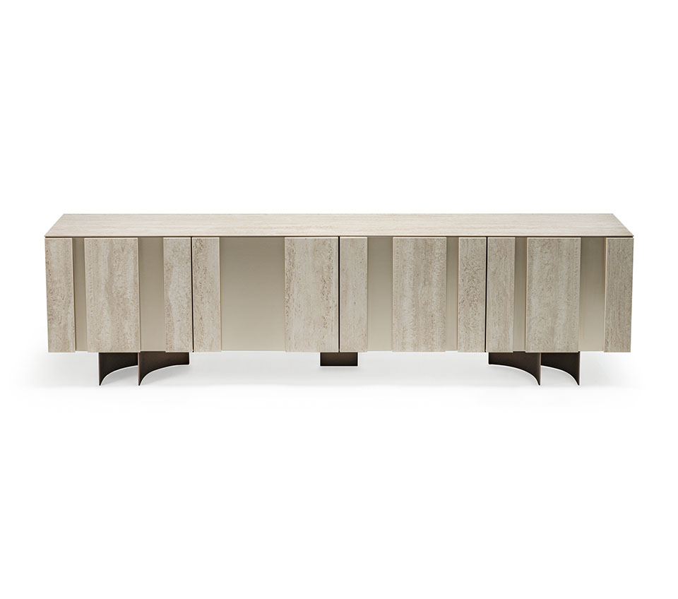 “AMSTERDAM Keramik by Cattelan Italia – modern Italian sideboard with ceramic top and sculpted front panels”