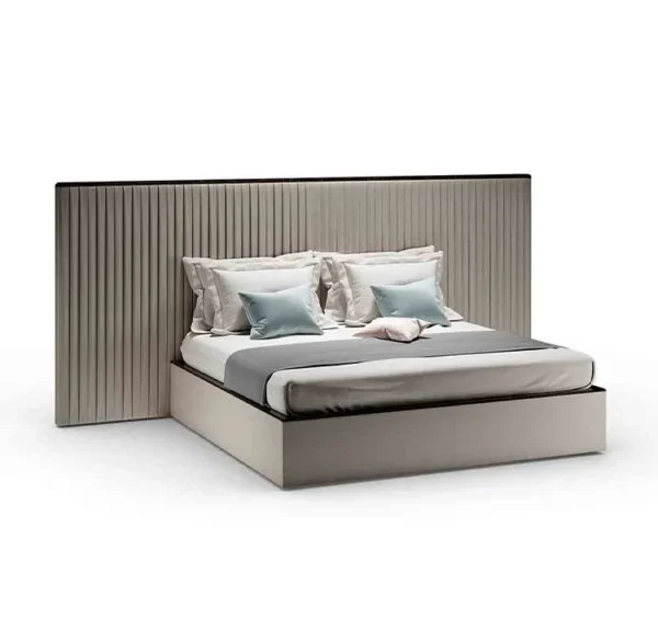Plisse XL Bed with tufted headboard in Troy Michigan showroom
