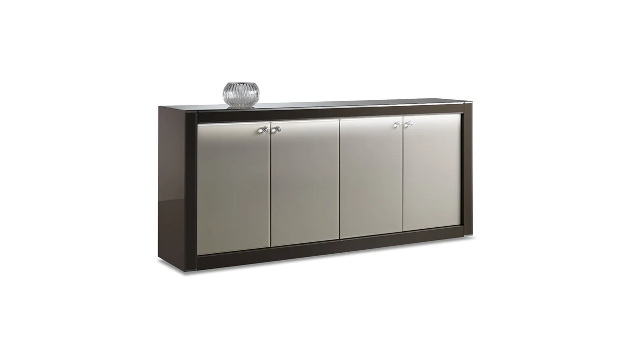 Avantgarde Credenza Luce by Reflex featured in Birmingham Michigan showroom, modern Italian luxury sideboard design.