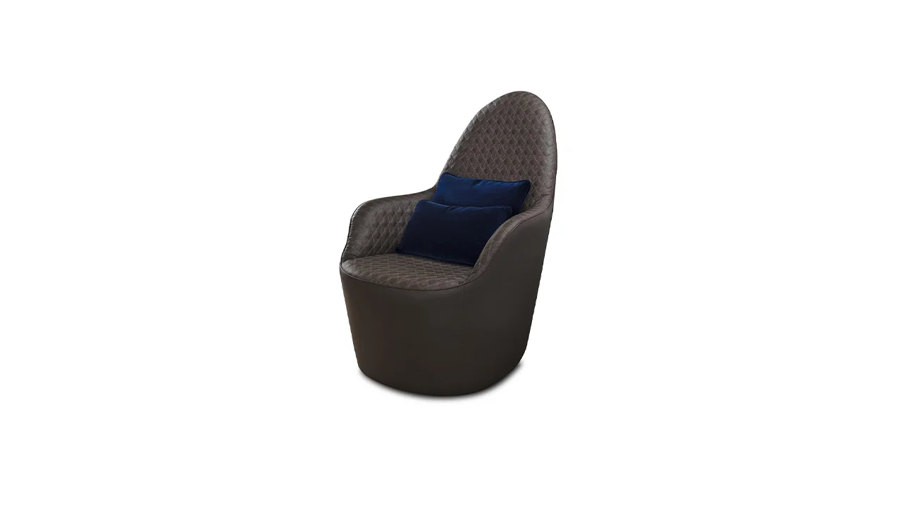 Swan Poltrona by Reflex featured in Troy Michigan showroom, modern Italian luxury seating design.