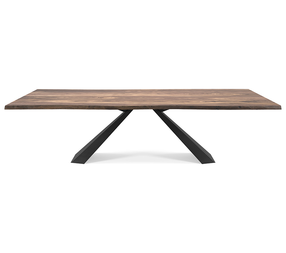 “ELIOT Wood by Cattelan Italia – contemporary Italian dining table with solid wood top and sculptural metal base”