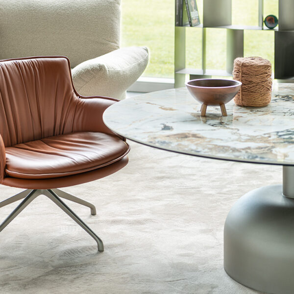 RHONDA Lounge chair by Cattelan Italia – modern Italian lounge seating with curved backrest and plush upholstery