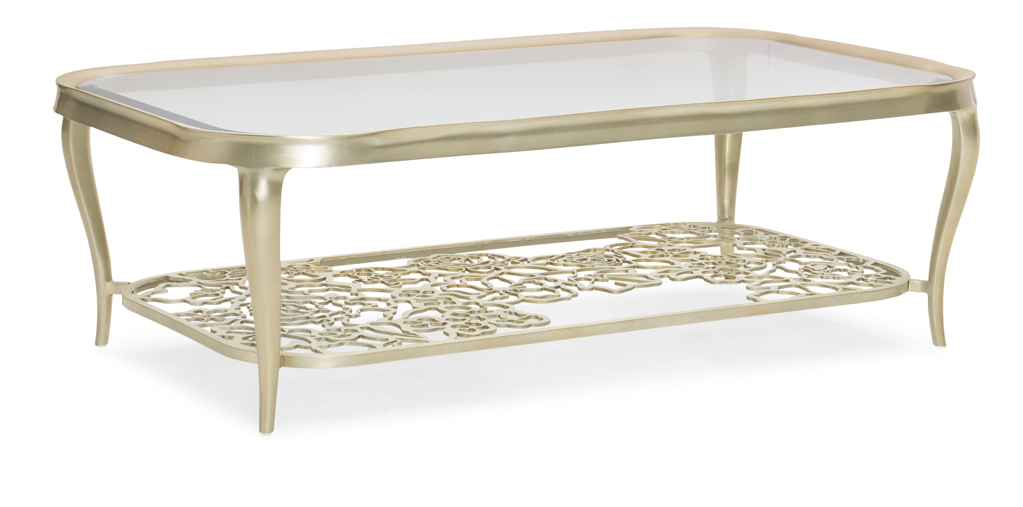 Flower Power by Caracole — a decorative side table with a floral-inspired sculptural base and round wooden top.