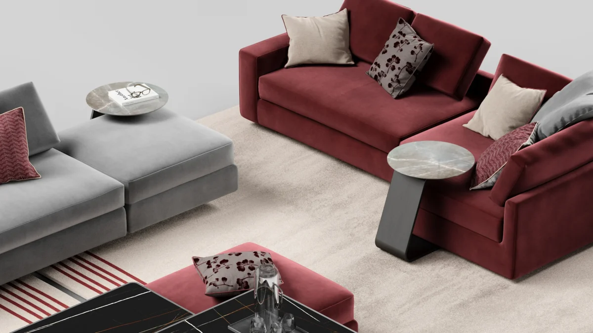 High-end Esedra coffee table by Reflex with sleek Italian finish in Royal Oak Michigan showroom