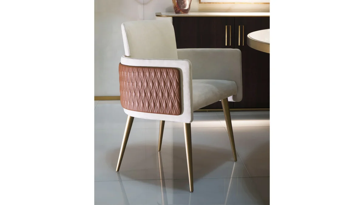 Amet Sedia by Reflex showcased in Royal Oak Michigan showroom, modern Italian luxury chair design.