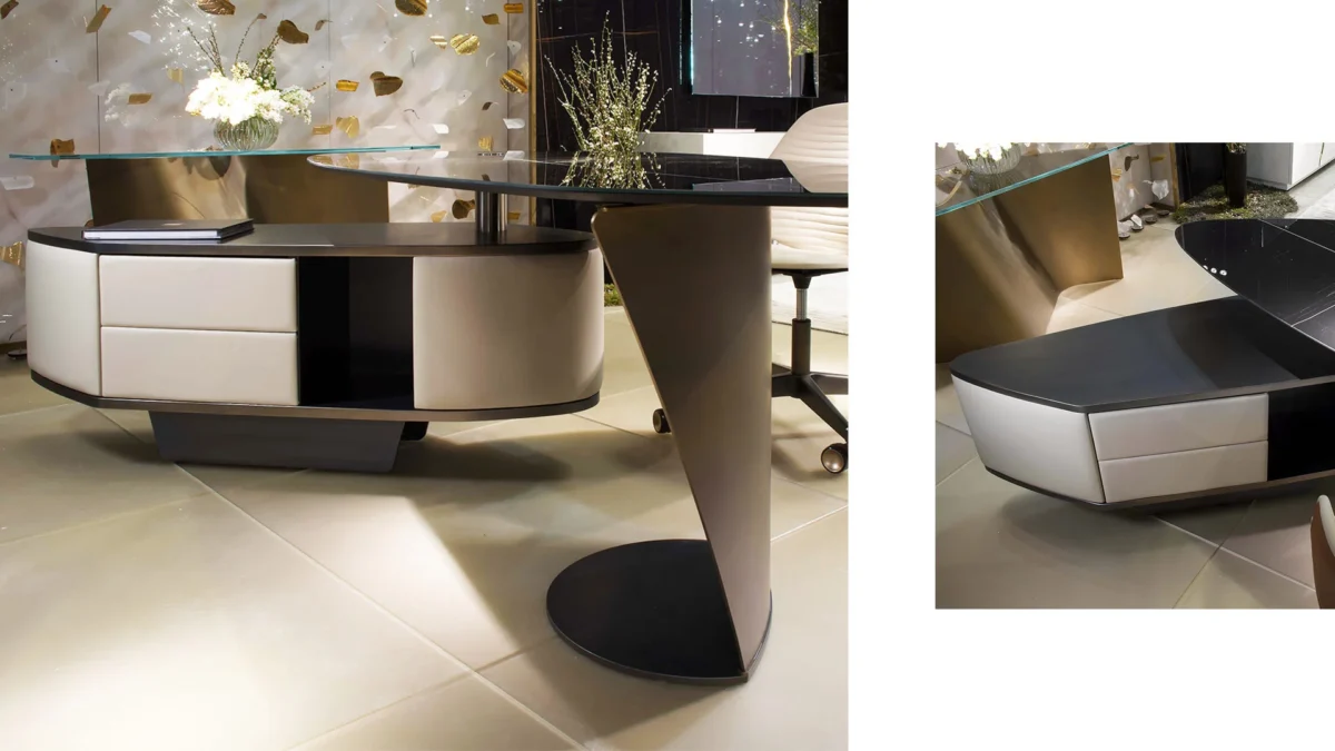 Italian designer SAILS Desk by Reflex with sculptural base