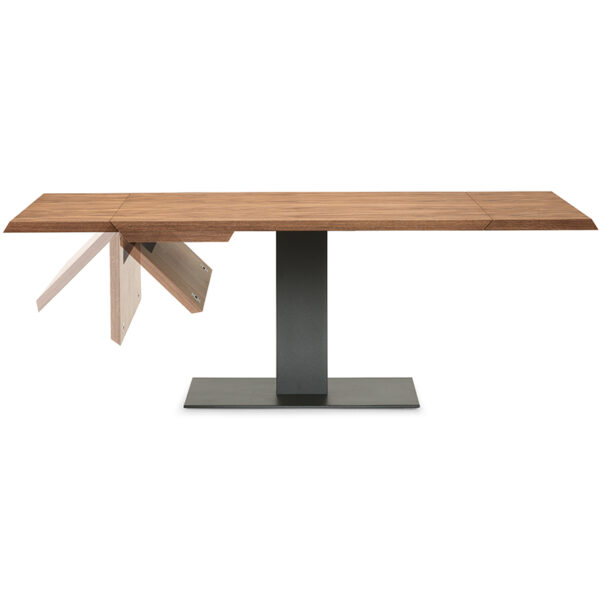 “ELVIS Wood Drive by Cattelan Italia – modern Italian extendable dining table with solid wood top and stainless steel base”