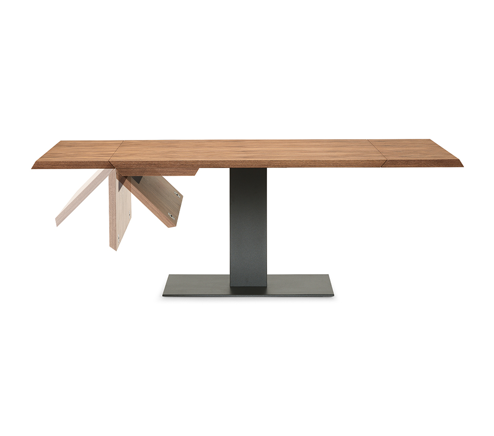 “ELVIS Wood Drive by Cattelan Italia – modern Italian extendable dining table with solid wood top and stainless steel base”