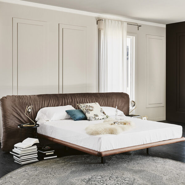 “MARLON by Cattelan Italia – modern Italian bed with tufted upholstered headboard and sleek low-profile design”