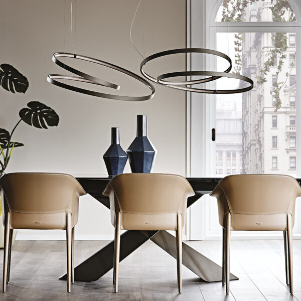 “Cattelan Italia HEAVEN – sculptural ceiling light featuring concentric rings and refined suspended structure”