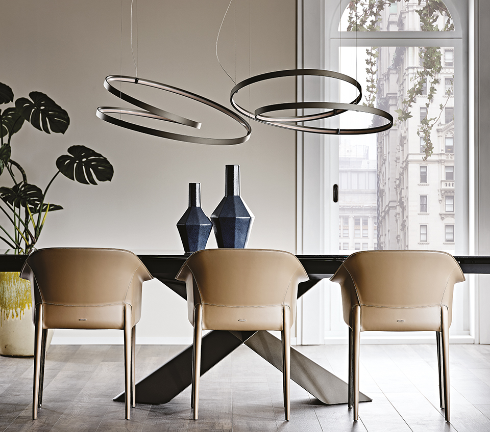 “Cattelan Italia HEAVEN – sculptural ceiling light featuring concentric rings and refined suspended structure”
