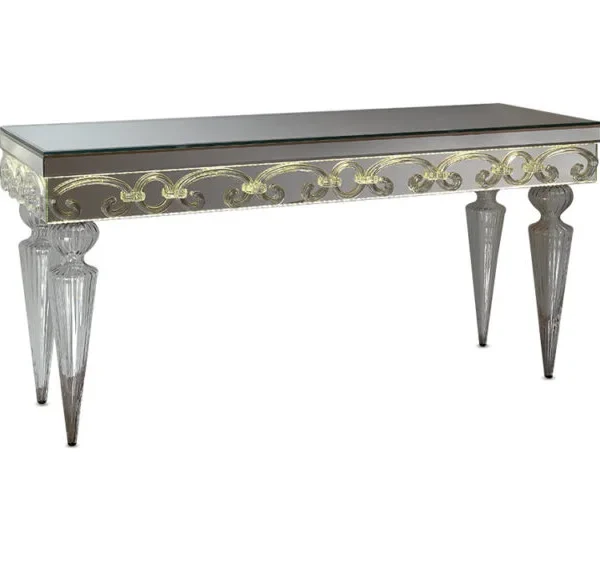 Casanova Mobile Console with sculptural base and sleek top