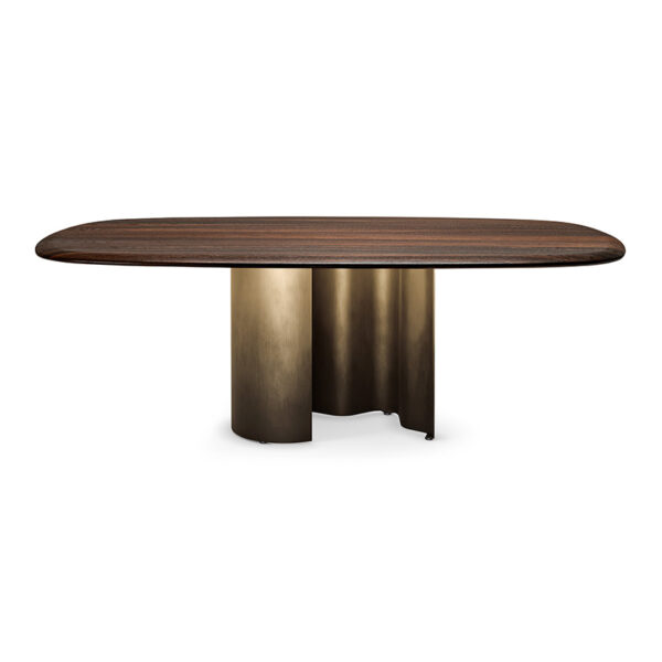 “Cattelan Italia PAPELITO Wood – round wood table with statement metal base for contemporary interiors”