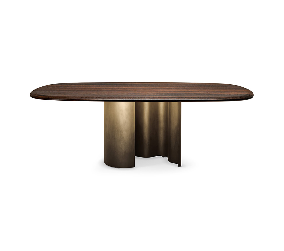 “Cattelan Italia PAPELITO Wood – round wood table with statement metal base for contemporary interiors”