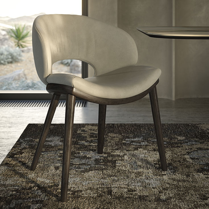 Contemporary MIRANDA Wood by Cattelan Italia – elegant lounge chair with curved backrest and solid wood base