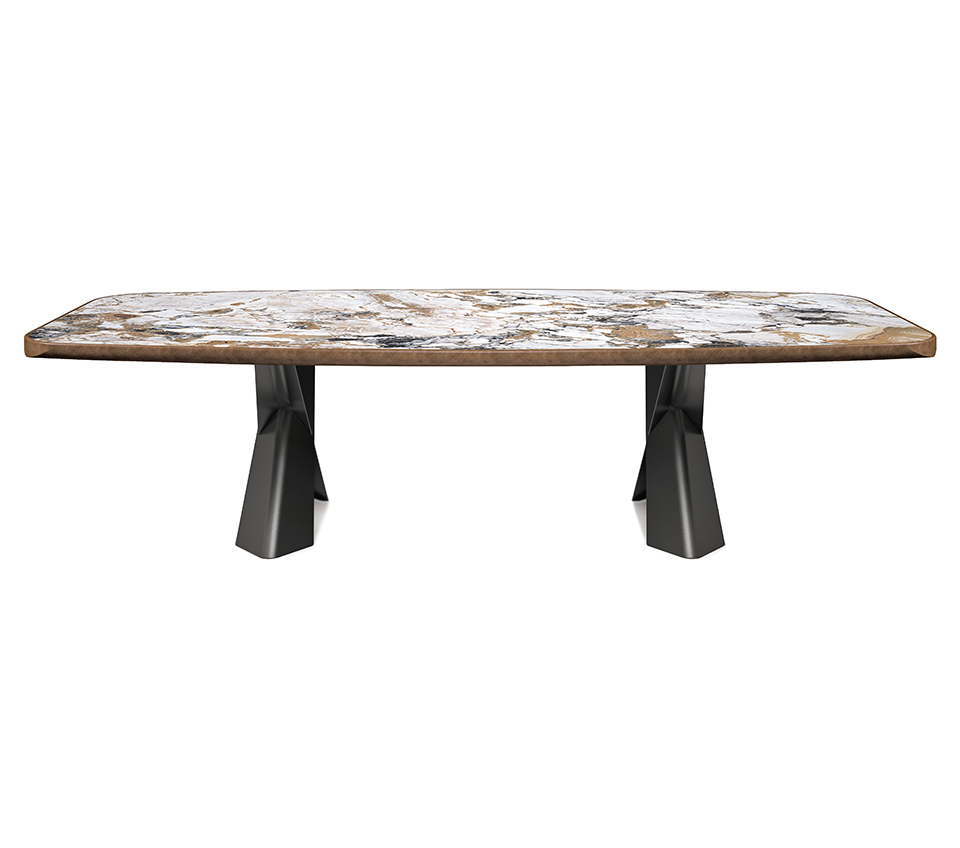 “MAD MAX Keramik Premium by Cattelan Italia – high-end dining table with ultra-refined ceramic top and bold X-shaped metal base”