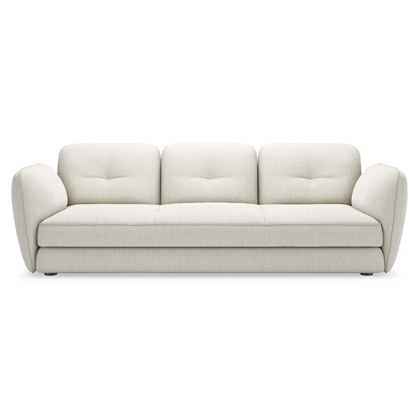 “Contemporary upholstered chair MICHAEL – minimal profile with supportive back and elegant wooden frame”