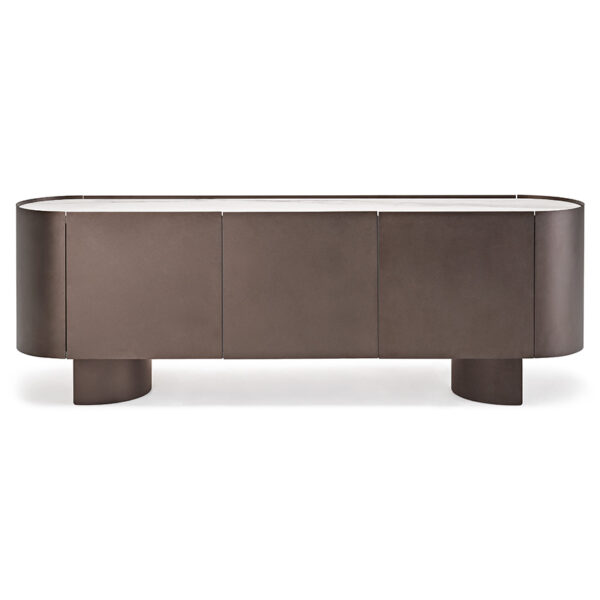 “SAVOY by Cattelan Italia – modern Italian sideboard with quilted leather doors and sleek metal base”