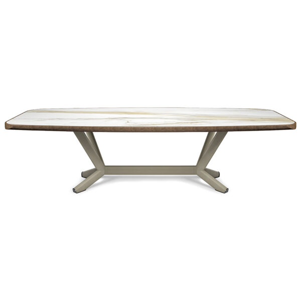 “PLANER Keramik Premium by Cattelan Italia – luxury dining table with glossy high-end ceramic top and sculptural steel base”