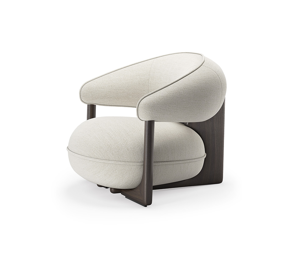 “RUBY Lounge by Cattelan Italia – contemporary Italian armchair with enveloping backrest and elegant silhouette”