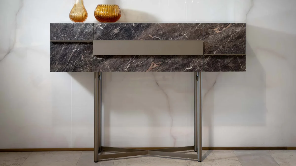 Musa Buffet Alto by Reflex featured in Birmingham Michigan showroom, modern Italian luxury sideboard design.