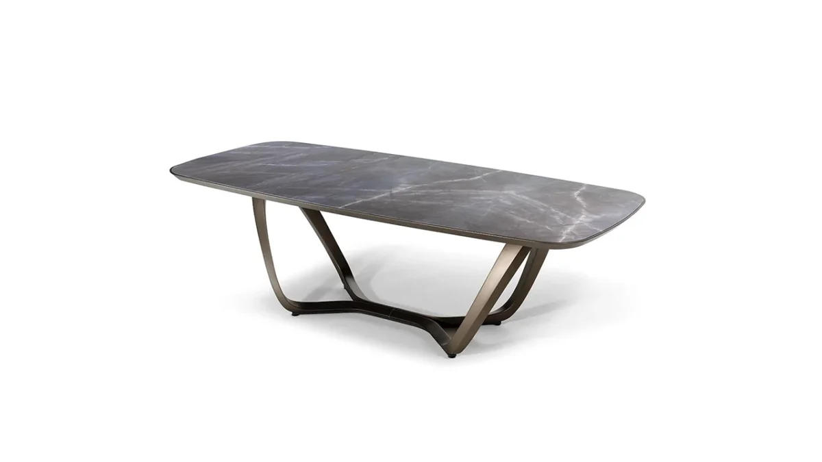 Segno 72 Bevel Vetromarmo by Reflex showcased in Royal Oak Michigan showroom, modern Italian luxury furniture design.