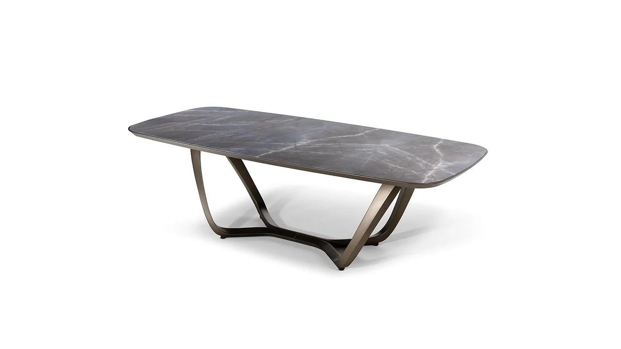 Segno 72 Bevel Vetromarmo by Reflex showcased in Royal Oak Michigan showroom, modern Italian luxury furniture design.