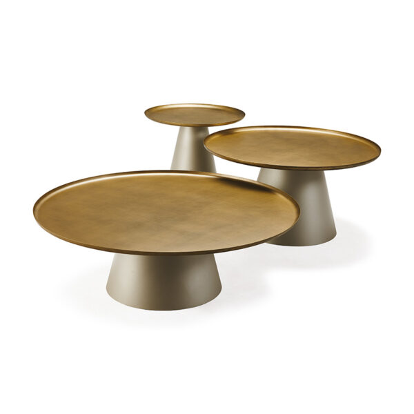 “AMERIGO by Cattelan Italia – modern Italian side table with elegant metal frame and round top”