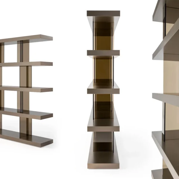 Tango T Bookshelf by Reflex showcased in Royal Oak Michigan showroom, modern Italian luxury furniture design.