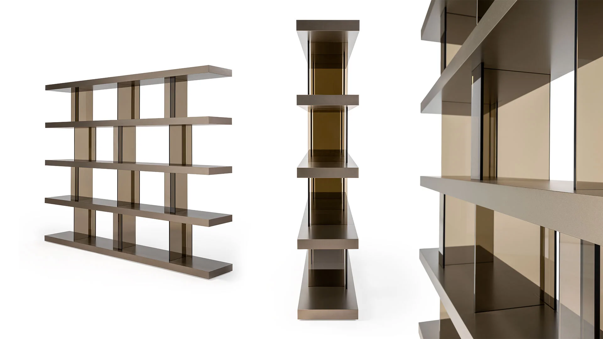 Tango T Bookshelf by Reflex showcased in Royal Oak Michigan showroom, modern Italian luxury furniture design.