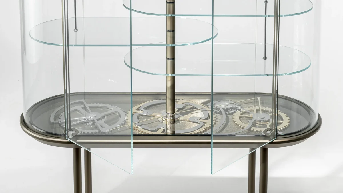 Big Ben Bar Reflex contemporary Italian bar console with glass doors perfect for upscale Birmingham Michigan interiors