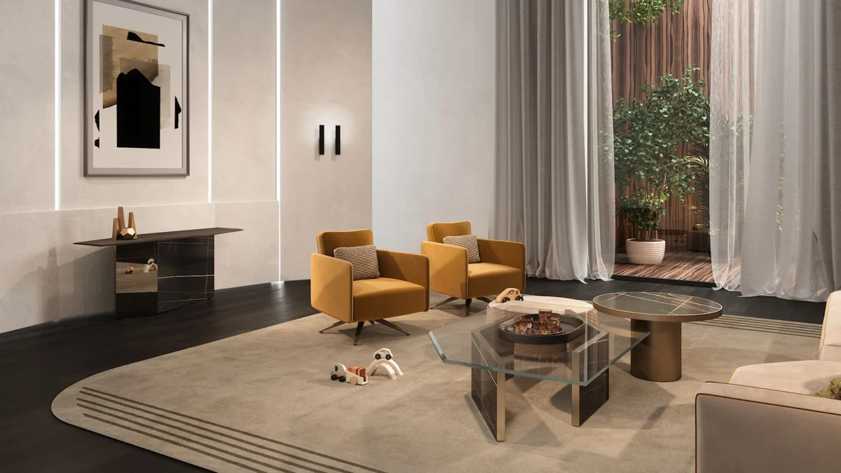 Elbow Console Reflex modern Italian console table with lacquered finish tailored for luxury entryways in Royal Oak Michigan