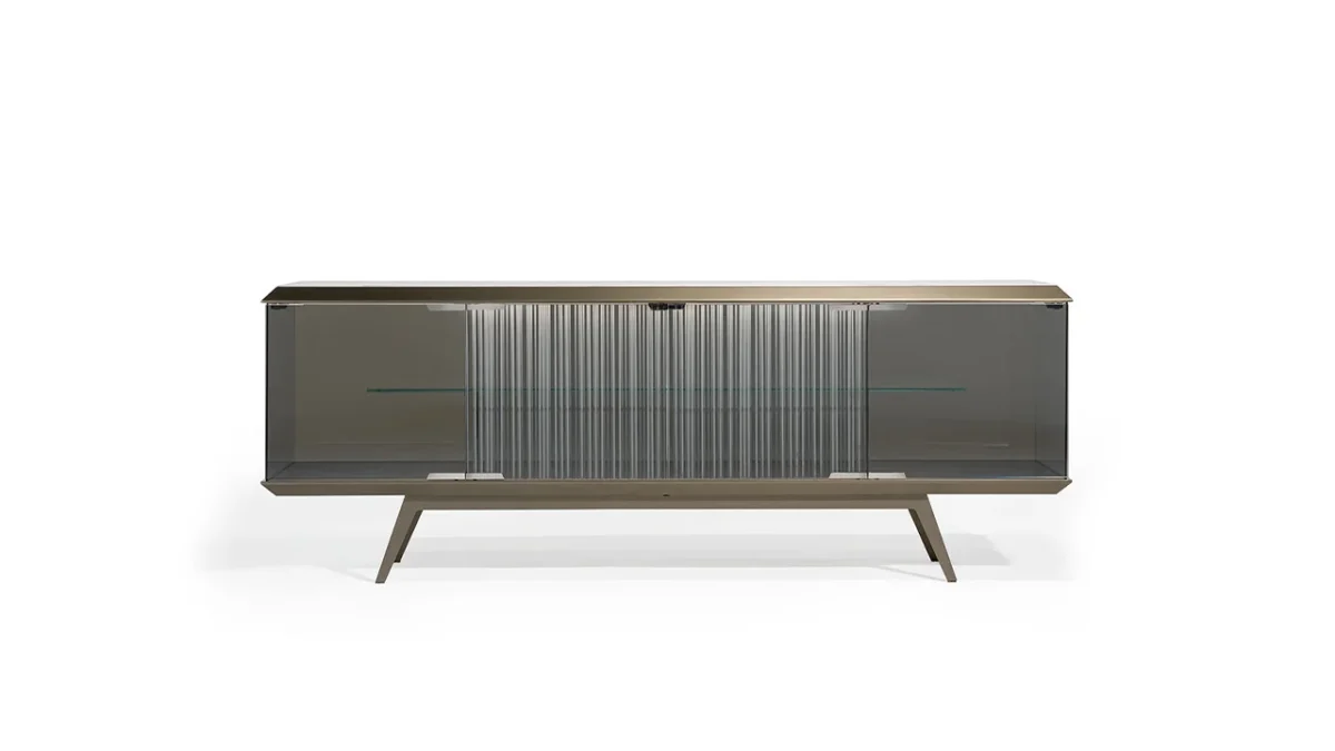 London Buffet by Reflex showcased in Royal Oak Michigan showroom, modern Italian luxury sideboard design.