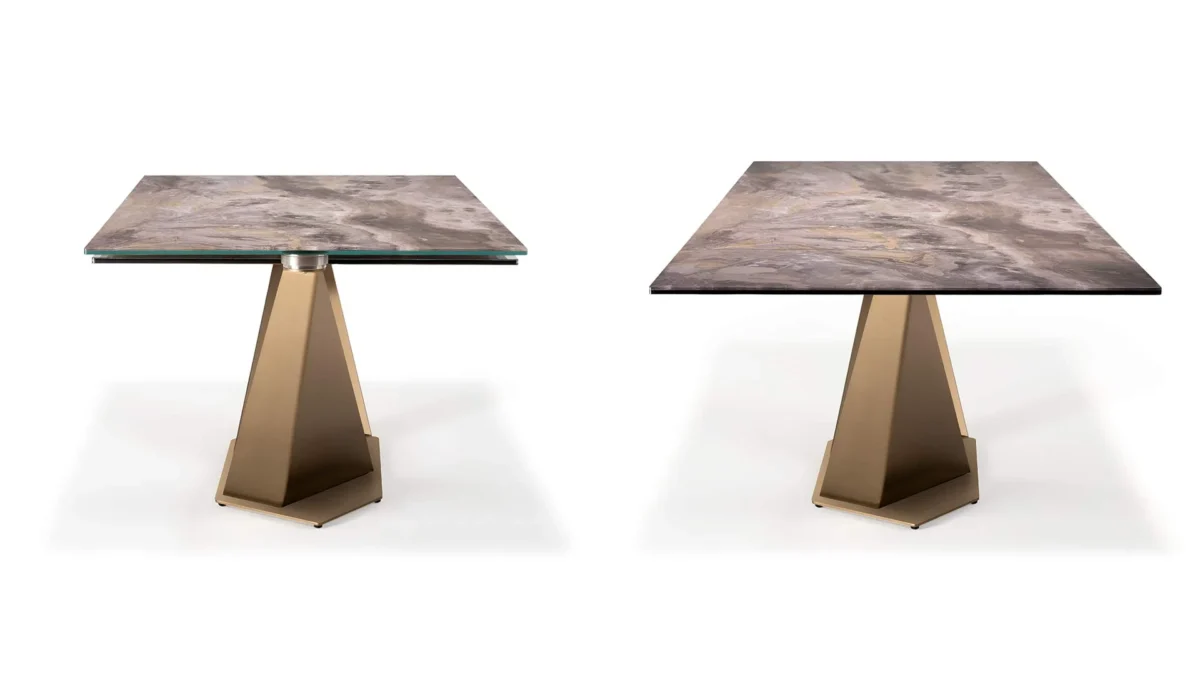 Quartz 72 Allungabile by Reflex featured in Birmingham Michigan showroom, modern Italian luxury furniture design.