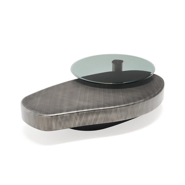 “Contemporary ARENA Long table – elongated designer coffee table with lacquered metal and stylish curves”