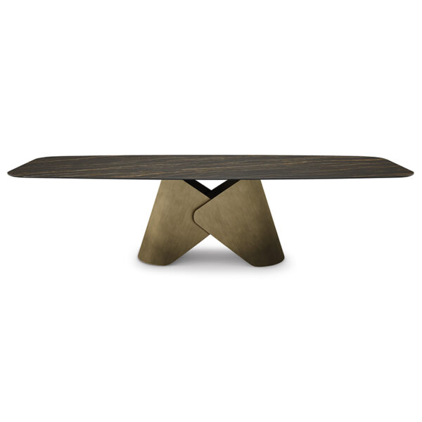 “SCOTT Keramik by Cattelan Italia – modern rectangular dining table with ceramic top and angled designer metal legs”