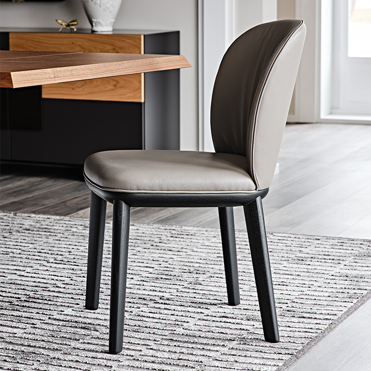 Chris by Cattelan Italia modern Italian dining chair – elegant curved backrest and metal legs