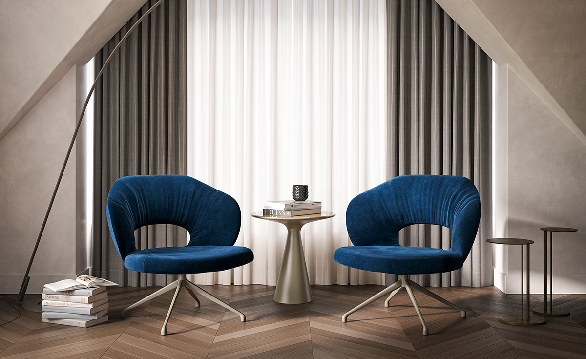 MIRANDA Lounge by Cattelan Italia – stylish Italian chair with cushioned seat and flowing lines
