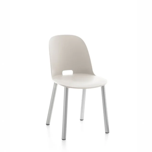 Alfi Aluminum Chair by Emeco, featuring a sleek and modern design with durable aluminum construction.