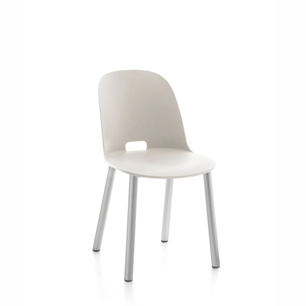 Alfi Aluminum Chair by Emeco, featuring a sleek and modern design with durable aluminum construction.